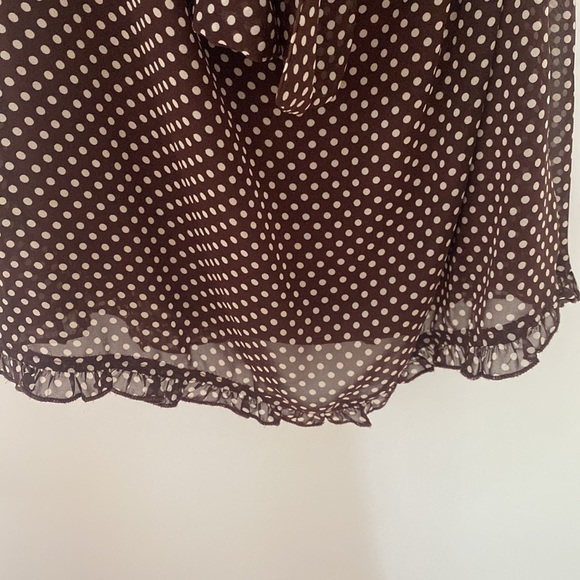 Woman’s size small brown polka dot mini cutout dress - Picture 2 of 5